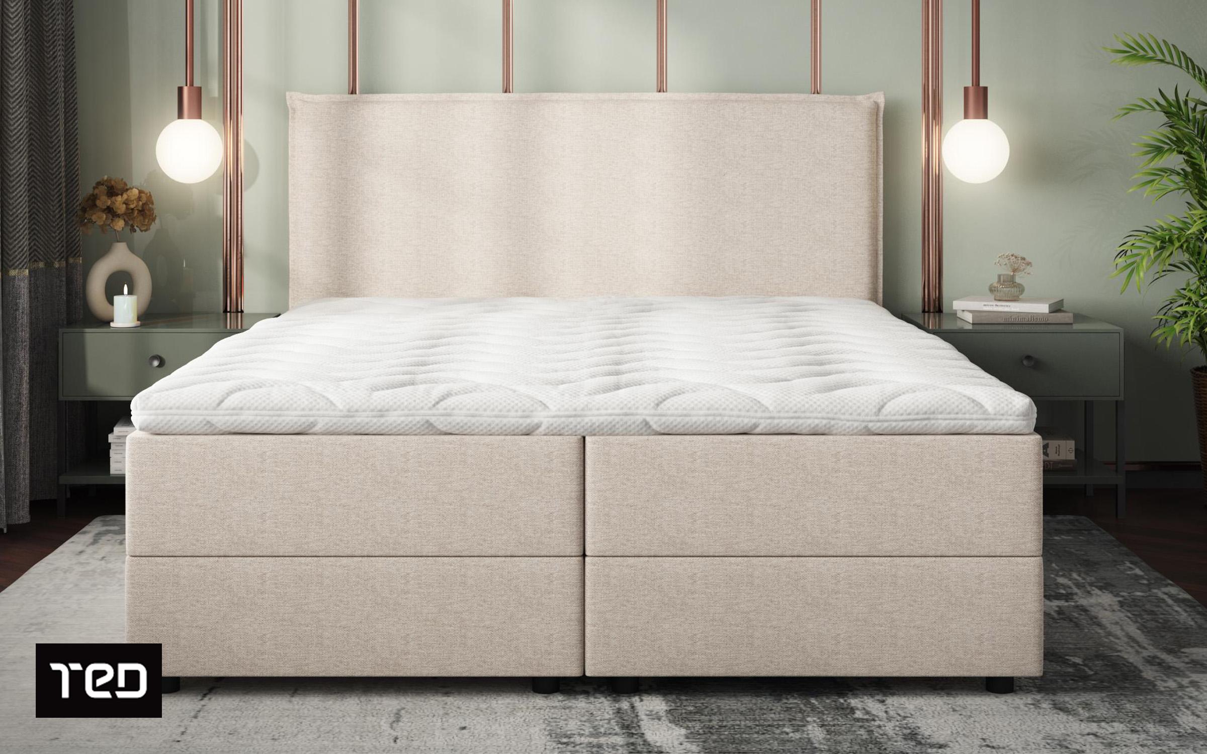 Pat dublu Boxspring 160/200 Modera, bej  2